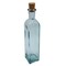 Green Glass Bottle with Cork, Square - 10 oz Capacity